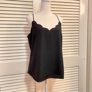 J. Crew scalloped neckline camisole black and off-white size 12 and 14